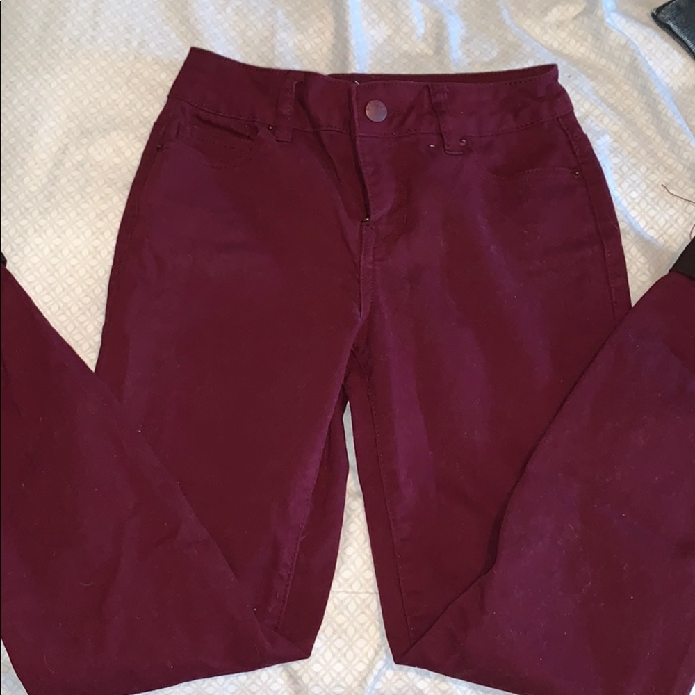 Burgundy jeans